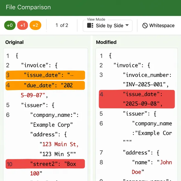 File Comparison Interface