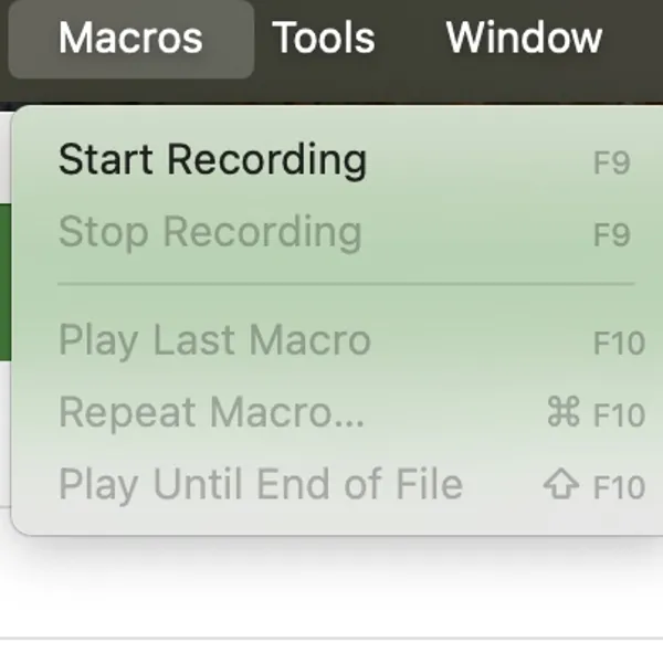 Macro Recording Interface